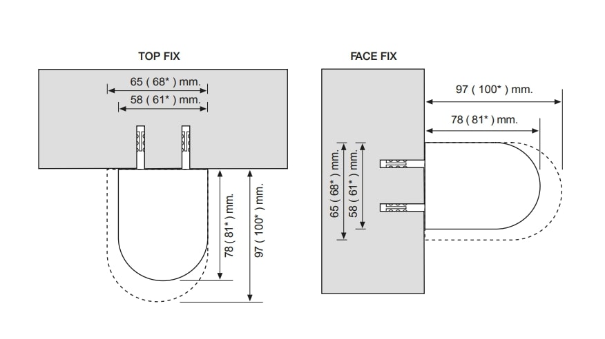 SWIFTPRO Roller Blind Bracket Sizes