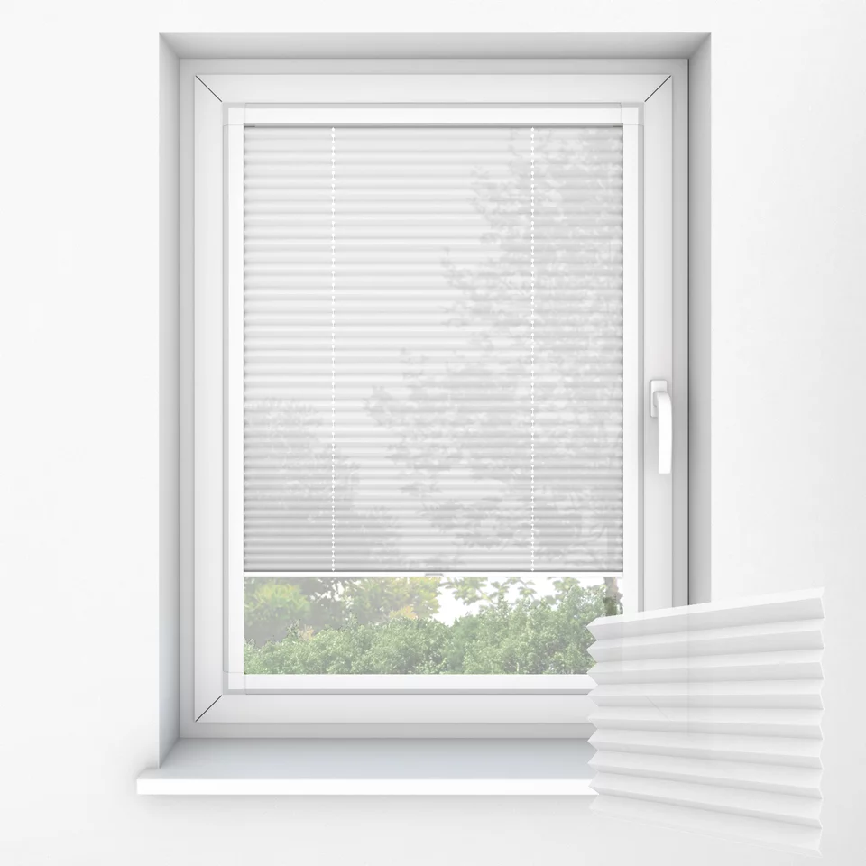 VOILE PLT 20 WHITE Perfect Fit Pleated Blinds | Newblinds.co.uk