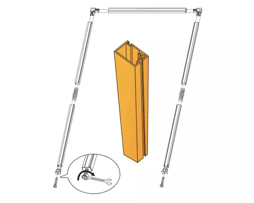 Sub-frame for Hinged Flyscreen Door, 125x245c