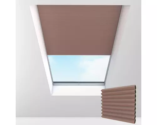 Electric Pleated Skylight Blinds HALO SOFT DAMSON 25MM