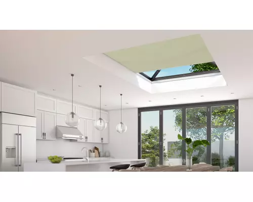 Electric Pleated Skylight Blinds HALO LINEN 25MM