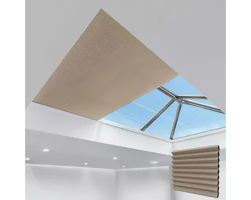 Electric Pleated Skylight Blinds HALO PRALINE 25MM
