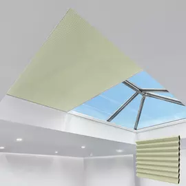 Electric Pleated Skylight Blinds HALO LINEN 25MM