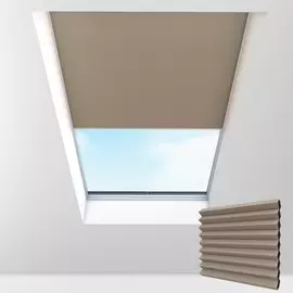 Electric Pleated Skylight Blinds HALO PRALINE 25MM