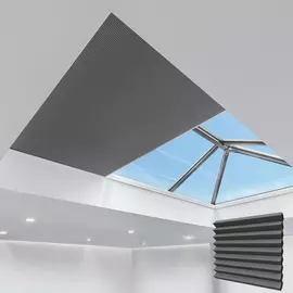 Electric Pleated Skylight Blinds LUNA CHARCOAL 25MM
