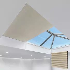 Electric Pleated Skylight Blinds LUNA TAUPE 25MM