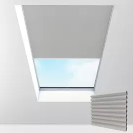 Ash Dimout Electric Pleated Skylight Blinds