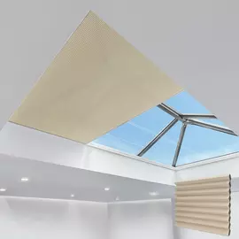 Latte Dimout Electric Pleated Skylight Blinds